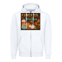 White sweater weather tumbler Zipper Hoodie - BundleAndBundleShop