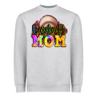 Heather Grey baseball mom Heavyweight Sweatshirt - OliviaCreatesArt