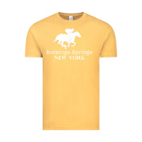 Vintage Mustard Saratoga Springs New York Horse Racing Jockey Vintage Tee - Craftify