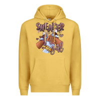 Antique Gold sky j mauve sneaker girl afro woman Premium Hoodie - RanaPortraitStore