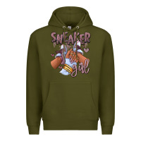 Army Green sky j mauve sneaker girl afro woman Premium Hoodie - RanaPortraitStore