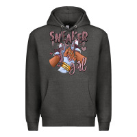 Charcoal Heather sky j mauve sneaker girl afro woman Premium Hoodie - RanaPortraitStore
