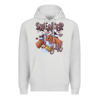 Dove Grey sky j mauve sneaker girl afro woman Premium Hoodie - RanaPortraitStore