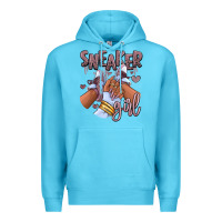 Ocean Blue sky j mauve sneaker girl afro woman Premium Hoodie - RanaPortraitStore