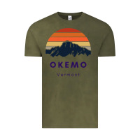 Vintage Olive Okemo Vermont Skiing Snowboarding Hikers Gifts for VT Travel Vintage Tee - InspiraDesign