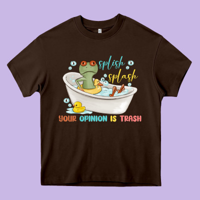 Splash Splash Your Opinion Is Trash Heavy Core Tee Designed By Maliassmallbusiness