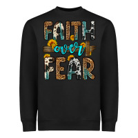 Black faith over fear Heavyweight Sweatshirt - OliviaCreatesArt