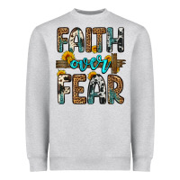 Heather Grey faith over fear Heavyweight Sweatshirt - OliviaCreatesArt