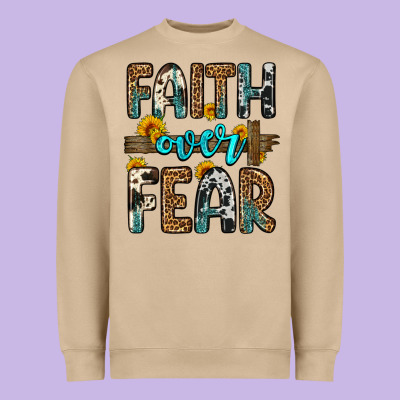Faith Over Fear Heavyweight Sweatshirt Designed By Oliviacreatesart