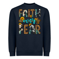 Navy faith over fear Heavyweight Sweatshirt - OliviaCreatesArt