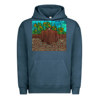 Pigment Midnight Navy custom cactus and sunflowers leopard turquoise Urban Hoodie - Artiststas