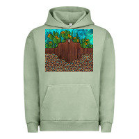 Pigment Oil Green custom cactus and sunflowers leopard turquoise Urban Hoodie - Artiststas