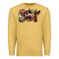 Antique Gold joy Christmas cows Premium Sweatshirt - CowhideDigitalArt