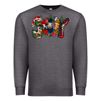 Charcoal Heather joy Christmas cows Premium Sweatshirt - CowhideDigitalArt