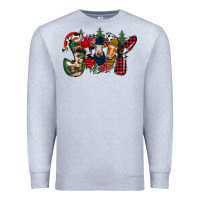 Heather Grey joy Christmas cows Premium Sweatshirt - CowhideDigitalArt