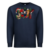 Navy joy Christmas cows Premium Sweatshirt - CowhideDigitalArt