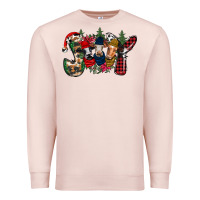 Pale Pink joy Christmas cows Premium Sweatshirt - CowhideDigitalArt