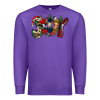 Purple joy Christmas cows Premium Sweatshirt - CowhideDigitalArt