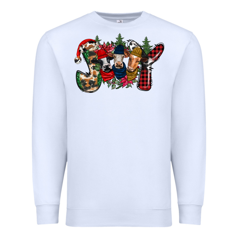 Joy Christmas Cows Premium Sweatshirt by CowhideDigitalArt | Teevron