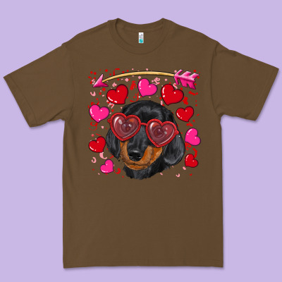 Valentine's Day  Dachshund Puppy Premium Tee Designed By Ranaportraitstore