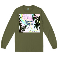 Army Green summer vibes with birds Long Sleeve Tee - TumblerDesignByShophia