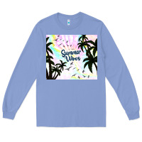 Colony Blue summer vibes with birds Long Sleeve Tee - TumblerDesignByShophia