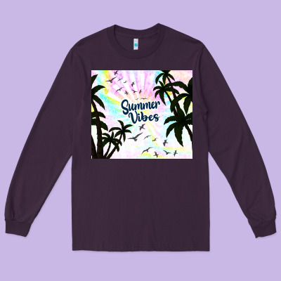 Summer Vibes With Birds Long Sleeve Tee Designed By Tumblerdesignbyshophia