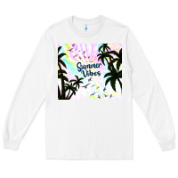 White summer vibes with birds Long Sleeve Tee - TumblerDesignByShophia