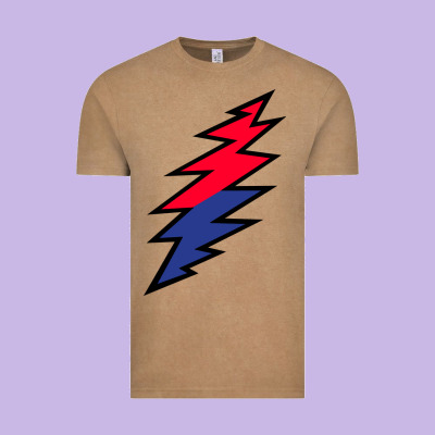 Lazy Lightning Bolt Vintage Tee Designed By Inspiradesign