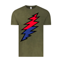 Vintage Olive Lazy Lightning Bolt Vintage Tee - InspiraDesign
