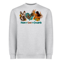 Heather Grey peace love cowgirls Heavyweight Sweatshirt - OliviaCreatesArt