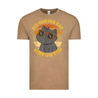 Vintage Coffee funny retro sunset eff you see kay why oh you cat lovers t shirt Vintage Tee - ArtChic