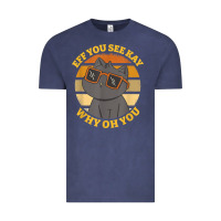 Vintage Denim funny retro sunset eff you see kay why oh you cat lovers t shirt Vintage Tee - ArtChic