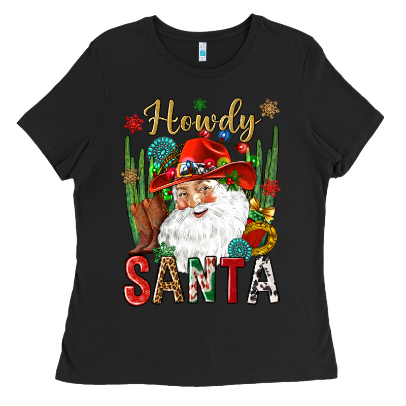 Howdy Santa Ladies Tee by NancyCooperArtShop | Teevron