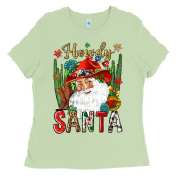 Matcha Howdy Santa Ladies Tee - NancyCooperArtShop