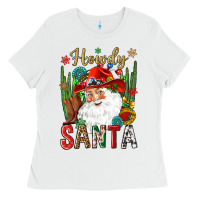 White Howdy Santa Ladies Tee - NancyCooperArtShop