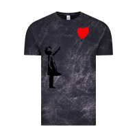 Cloud Black banksy girl with balloon Vintage Tee - ArtChic