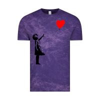 Cloud Purple banksy girl with balloon Vintage Tee - ArtChic