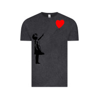 Vintage Black banksy girl with balloon Vintage Tee - ArtChic