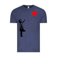 Vintage Denim banksy girl with balloon Vintage Tee - ArtChic