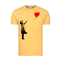 Vintage Mustard banksy girl with balloon Vintage Tee - ArtChic