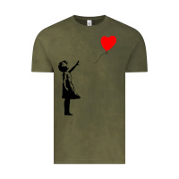 Vintage Olive banksy girl with balloon Vintage Tee - ArtChic