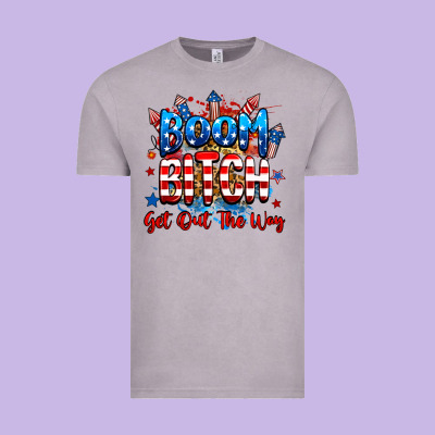 Boom Bitch Get Out The Way Vintage Tee Designed By Ranaportraitstore