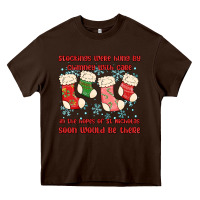 Chocolate Brown stockings were hung by chimney Heavy Core Tee - MaliasSmallBusiness