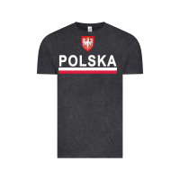 Vintage Black Sporty Polska Flag And Emblem Polish Coat Of Arms Pullover Hoodie Vintage Tee - ArtChic
