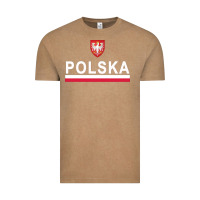 Vintage Coffee Sporty Polska Flag And Emblem Polish Coat Of Arms Pullover Hoodie Vintage Tee - ArtChic