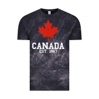 Cloud Black vintage canada est.1867 maple leaf canadian flag r Vintage Tee - ArtChic
