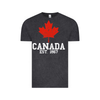 Vintage Black vintage canada est.1867 maple leaf canadian flag r Vintage Tee - ArtChic
