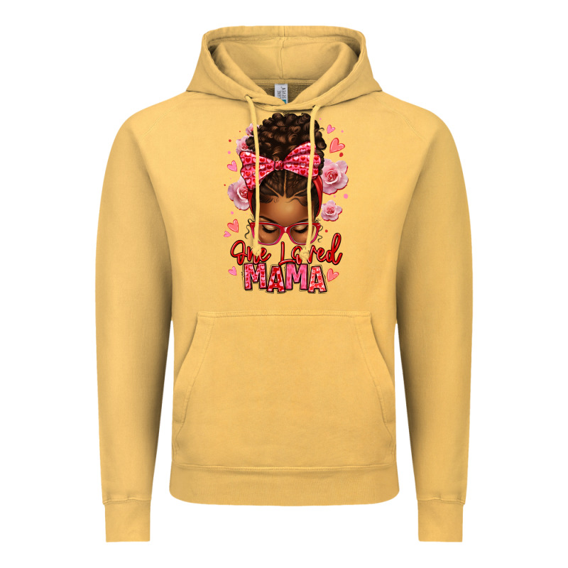 One Loved Mama Afro Messy Bun Vintage Hoodie by texasbilliewilder | Teevron