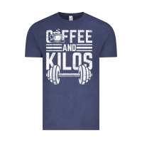 Vintage Denim Coffee And Kilos Weightlifting Gift Vintage Tee - ArtChic